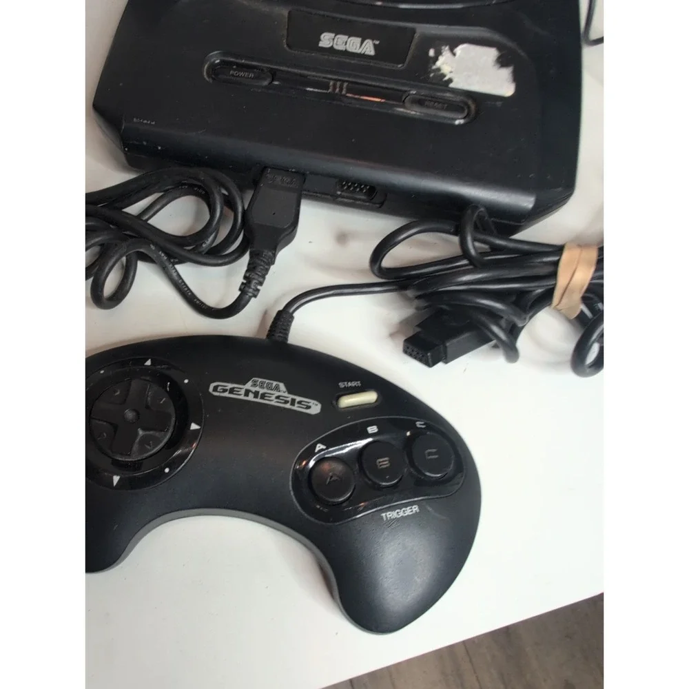 SEGA Genesis Model 2 Fully Tested W/ 2 Controllers, Game Power Cord Wires